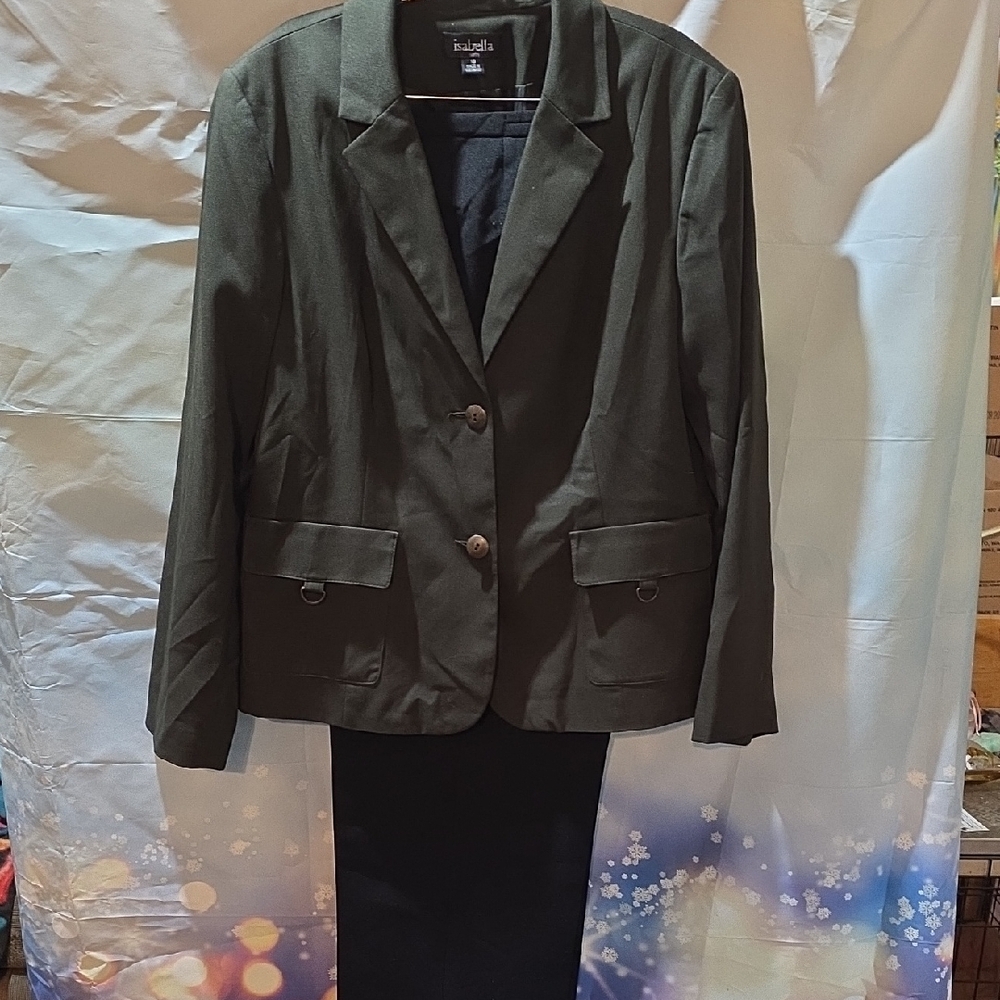 Isabella Fiore Olive Blazer Pant Suit 12L